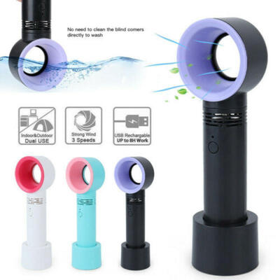 

2019 Portable Bladeless Hand Held Cooler Mini USB No Leaf Handy Fan 360 Degrees