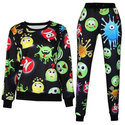 

Mans Womens 3D EMOJI Print Funny Warm Sweatshirt Tops Jogger Pants