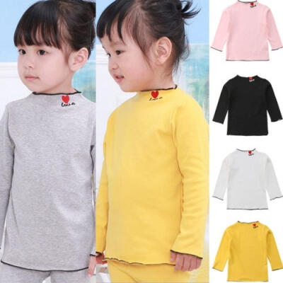 

Hot cotton autumn girl boy love round neck long sleeve top t-shirt