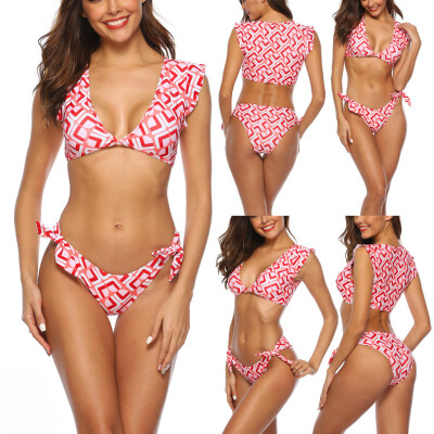 

Roseonmyhand Women Printing Bikini Push-Up Pad Swimwear Bathing Swimsuit Beachwear Set