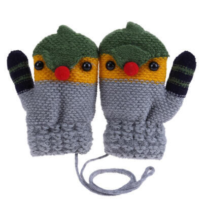 

Winter Cute Cartoon Bird Children Knitted Elastic Fleece Thick Gloves