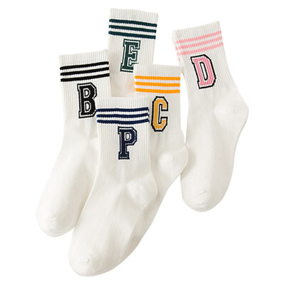 

5Pairs lot Love Socks Female Autumn And Winter New Harajuku Cotton Tube Socks Love Student Socks