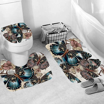 

Gobestart 3pcs Non-Slip Fish Scale Bath Mat Bathroom Kitchen Carpet Doormats Decor
