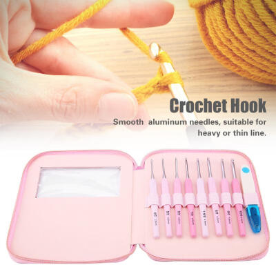 

Greensen 9 PCS Gradient Color Crochet Hook Set Knitting Needles Stitches With Colourful Soft Handle