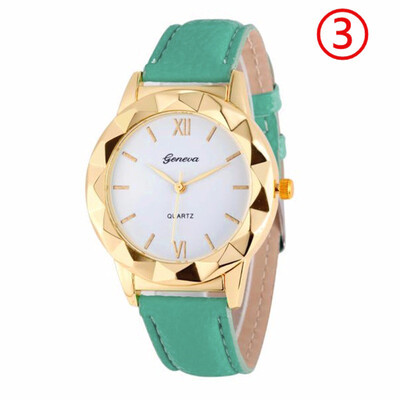 

Hot Selling Women Watches Geneva Irregular Dial Ladies Simple Quartz Wristwatch Featured Leather Strap Clock Relogio Feminino