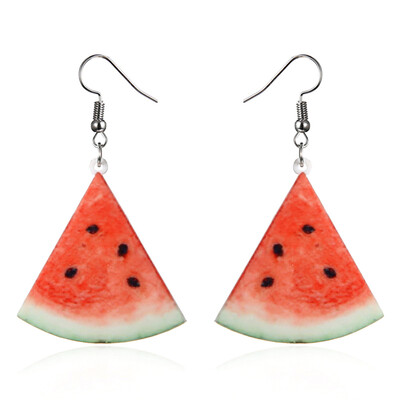

New Acrylic Cute Fruit Earrings Strawberry pineapple tomato kiwi orange cucumber Pineapple fruit Earrings Jewelry