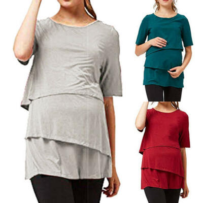 

Women Pregnant Maternity Clothes Nursing Tops Breastfeeding Loose T-Shirt Blouse