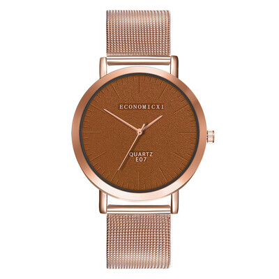 

Simple Women Watches Black Dial Ladies Quartz Wristwatch Rose Gold Mesh Belt Strap Casual Clock Gift Zegarki Damskie