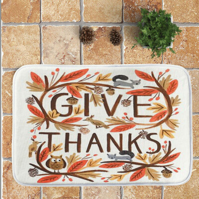 

〖Follure〗Thanksgiving Day Pumpkin lantern Entrance Door Bathroom Mat Indoor Bath Decor