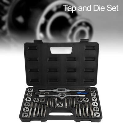 

Greensen 40Pcs M3-M12 Screw Nut Tap&Die Set with Wrenches&Thread Gauge Heavy Duty Hand Tools