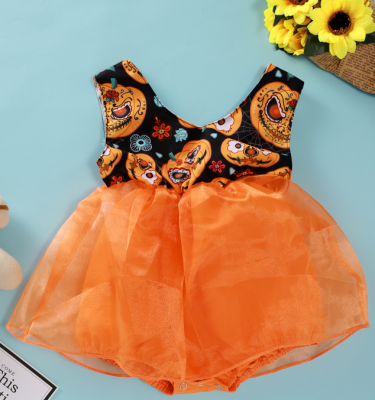 

Newborn Baby Girls Pumpkin Tutu Romper Bodysuit Jumpsuit Clothes Outfit Sunsuit