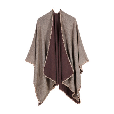 

Toponeto Women Winter Knitted Cashmere Poncho Capes Shawl Cardigans Sweater Coat
