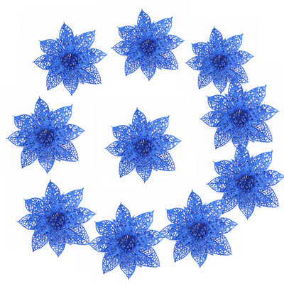 

Gobestart 10PcsSet Christmas Flowers Trees Xmas Decor Glitter Wed Birthday Party 10cm