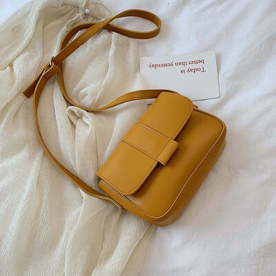 

Candy Color Fashion Pu Leather Single Shoulder Bags for Women 2019 Handbags Women Famous Brands Messenger Bag Flap New
