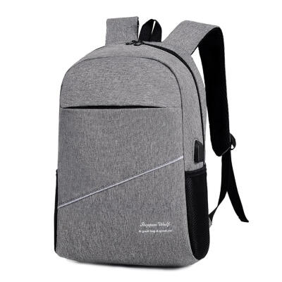 

3pcsset Solid Color Backpacks Preppy Style Men School Laptop USB Knapsack