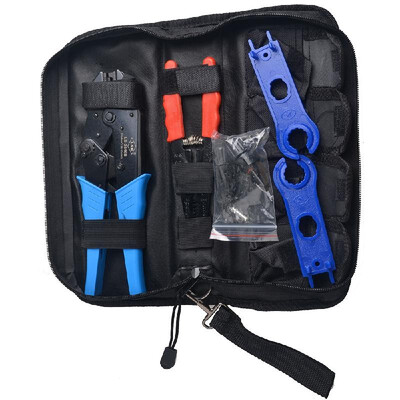 

Solar MC4 Crimping Tools for Solar Panel PV Cable Include 1 Pair Solar MC4 Connector Stripper Spanner Crimper Tool Bag Assembl