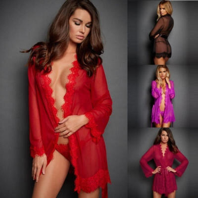 

Womens Sexy-Lingerie Nightwear Underwear G-string Babydoll Sleepwear Bath Robe