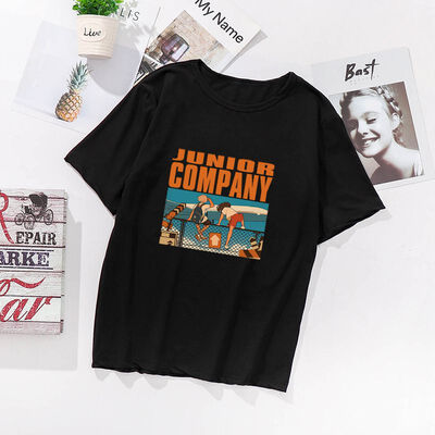 

Women T Shirt Round Collar Tee Summer Cartoon Print T Shirt Men Loose Short Sleeve Tops Casual Simple Tee