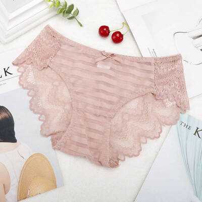 

Sexy Lace Ladies Panties Fashion Cozy Lingerie Tempting High Quality Cotton Low Waist for Women Panties T2