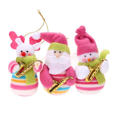 

3pcs Christmas Santa Claus Ornaments Festival Party Xmas Tree Hanging Decor