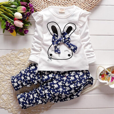 

Toddler Kids Baby Girl Cartoon Bunny T shirt Tops Pants Outfits 2Pcs Clothes Set