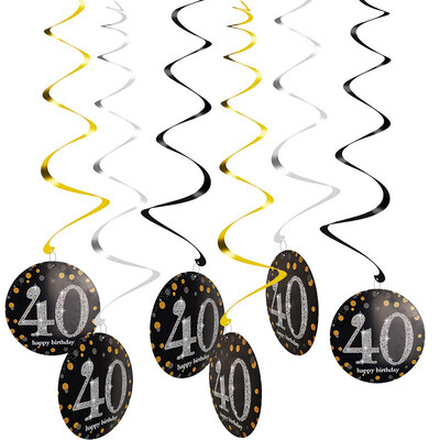 

FUNNYBUNNY 18 21 30 40 50 60 70th Birthday Party Spiral Ornaments Hanging Decoration Backdrop Curtain Wedding Backdrop
