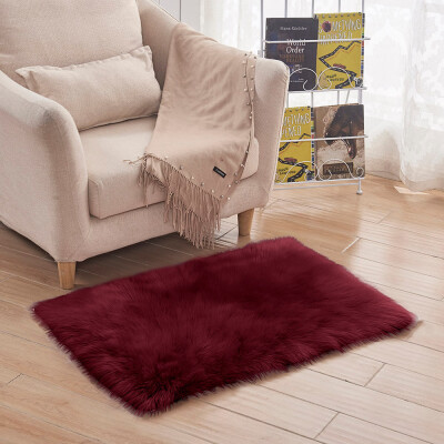 

Gobestart Soft Rug Chair Cover Artificial Sheepskin Wool Warm Hairy Carpet Seat Mats Rug