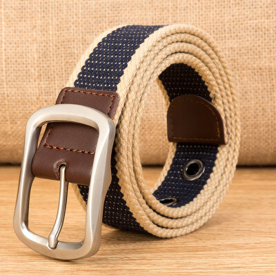 

Canvas belt Alloy pin buckle youth casual belt Hot selling Men&Women canvas weaving cowboy pants belt 110-150cm