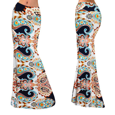 

Roseonmyhand Women Daily Summer Bohemia High Waist Print Beach Wrap Maxi Long Skirt