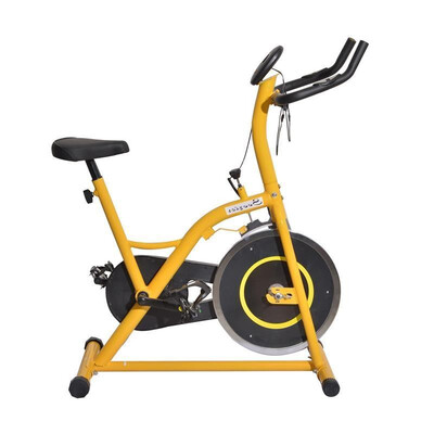 

Upright Stationary Exercise Cycling Bike w LCD Monitor - Yellow&Black