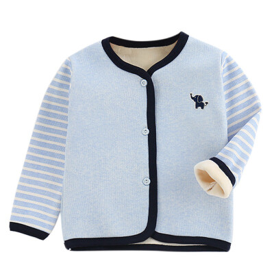 

Autumn Children Kids Coat 3M-4Y Warm Cotton Soft Cartoon Pattern Long-sleeve Thick Baby Bottoming Shirt Coat 5 Colors