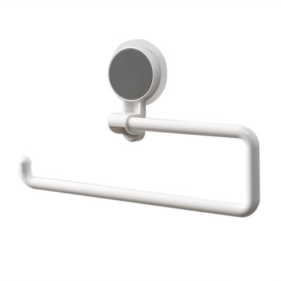 

Seamless Suction Cup Kitchen Household Roll Holder Multi-Function Rack Free Punching Bathroom Kitchen Towel Rack