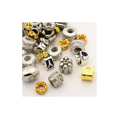 

Tibetan Style Alloy European Stopper Beads Large Hole Beads Mixed Shapes Mixed Color 1013x811x4105mm Hole 45mm