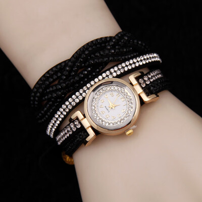 

Explosion models full diamond bracelet watch womens winding twist quartz watch