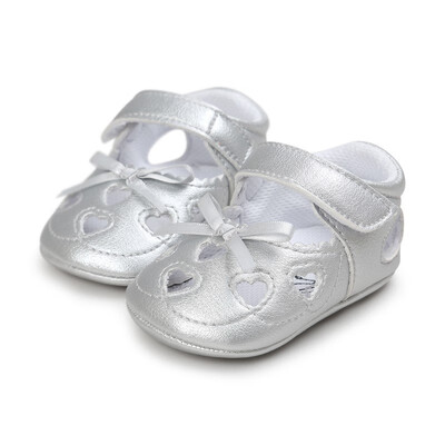 

New Girls Cute Heart-shaped Hollow Out Princess Style Bowknot Infant Toddler Shoes First Walkers Baby Shoes