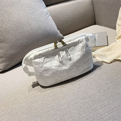

Tailored Fashion Women Cosmetic Bag Waterproof Simple Pure Color Handle Bag Handbag