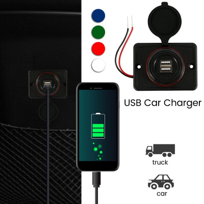 

31A Dual USB Car Charger 2 Port Adapter 12V Power Socket Charging Panel Mount