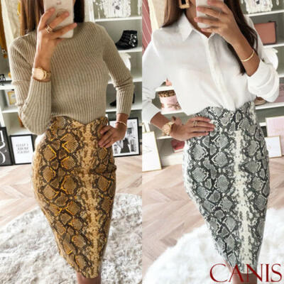 

Fashion Women Snake Skin Bodycon Skirt High Waist Party Club Cocktail Mini Dress