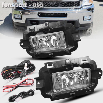 

for 2014 2015 Chevy Silverado 1500 Clear Fog Lights Bumper Lamps wWiringSwitch