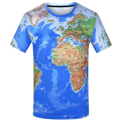 

3D Map Printed Short Sleeves T-shirt