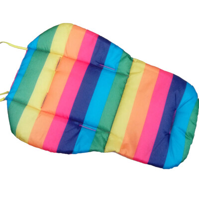 

Universal Soft Stroller Pushchair Cushion Thickened Double Side Rainbow Striped Vehicle Seat Padding