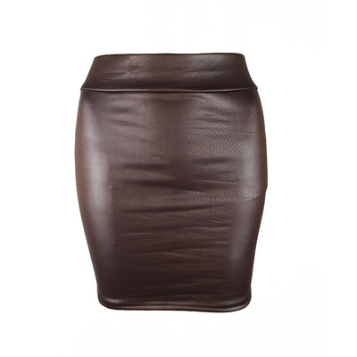 

Womens Sexy Bandage Leather High Waist Pencil Bodycon Hip Short Mini Skirt Dress