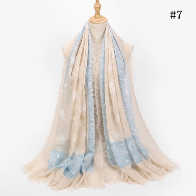 

New Europe&the United States foreign trade fashion five-pointed star print pattern long cotton&linen scarf sunscreen shawl silk scarf wholesale