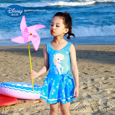 

Disney DISNEY Frozen Edged Dress Girl Swimwear Fashion Childlike Comfortable Delicate Skin Lake Blue 140