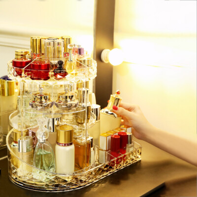 

Siaonvr Rotating Makeup Organizer Adjustable Carousel With Tray For Cosmetics