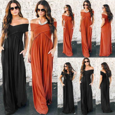 

Women Boho Long Maxi Dress Ladies Cocktail Party Evening Summer Beach Sundress