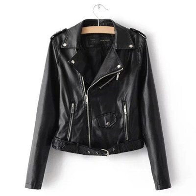 

New Womens Lady Faux Leather Biker Coats Outwear Short Punk Motorcycle Jackets