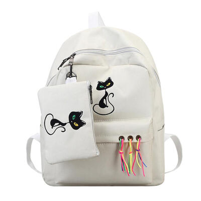 

Canvas Women Cat Printed Backpacks Girls Travel Casual Shoulder School Bags