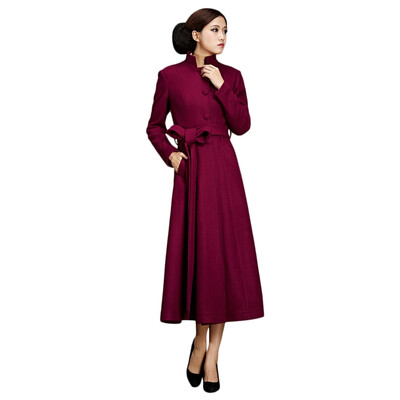 

Stand-up Collar Fit&Flare Coat