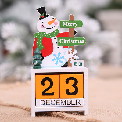 

Toponeto Christmas Mini Wooden Calendar Xmas Ornament Home Decoration Craft Gift